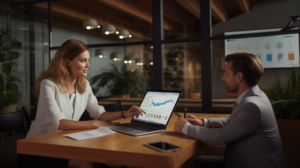 a_small_business_owner_women_-discusses_-seo_plan_with_digital_marketing_expert